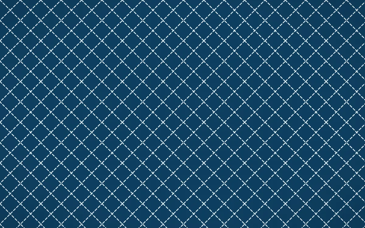 Capri Blue Stitch Diamonds — dark blue and white sashiko background