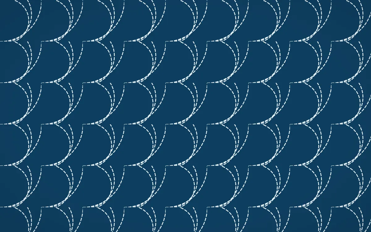 Capri Blue Stitch Fans — dark blue and white sashiko background