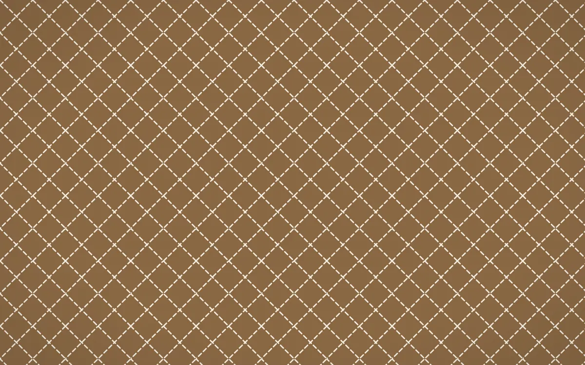 Chai Cream Stitch Diamonds — dark brown and beige sashiko background