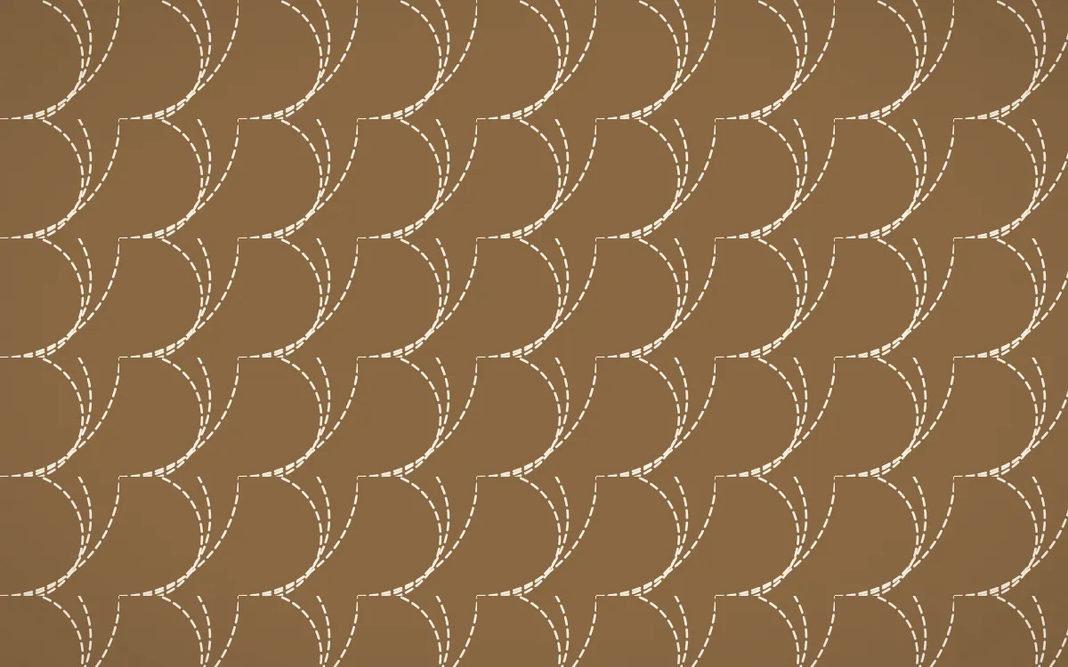 Chai Cream Stitch Fans — dark brown and beige sashiko background