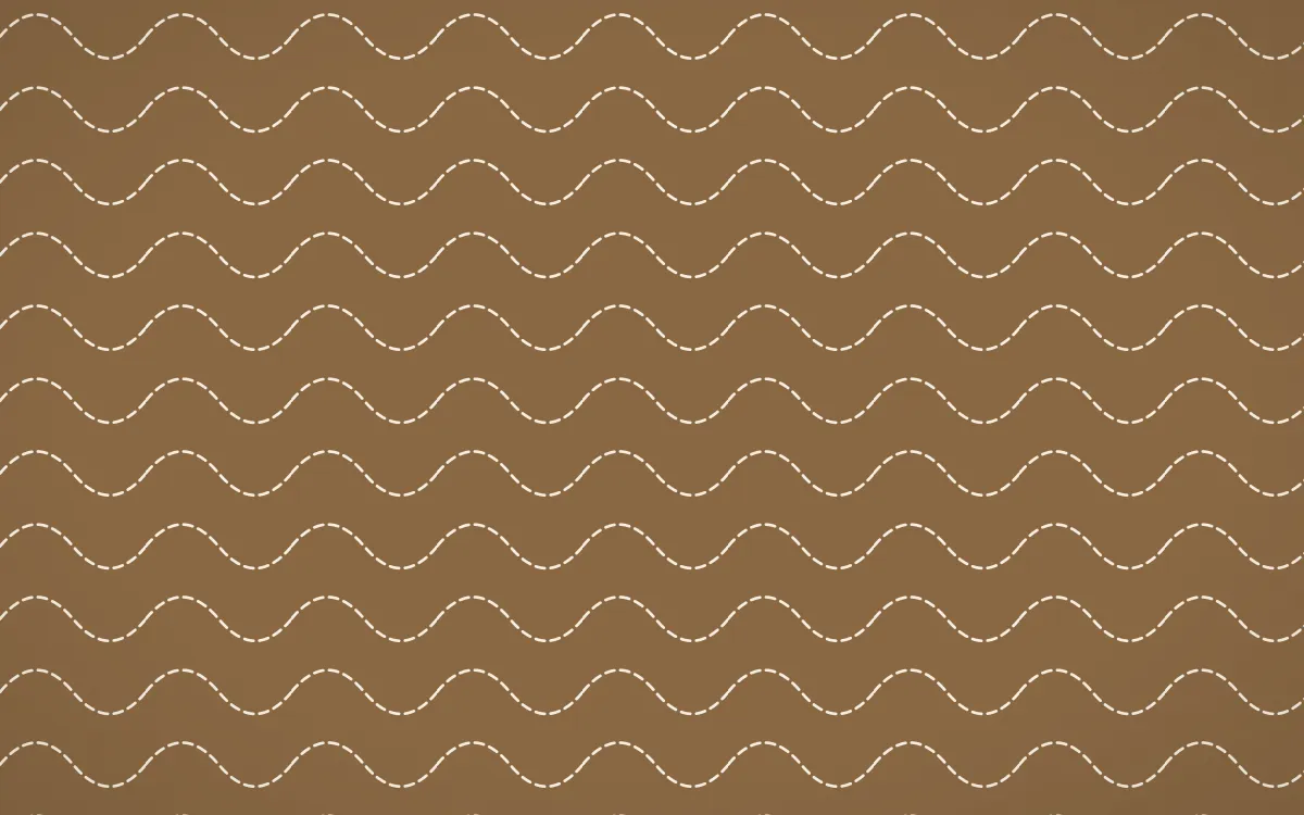 Chai Cream Stitch Waves — dark brown and beige sashiko background