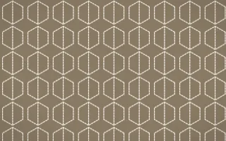 Copenhagen Hygge Stitch Hexagons — colourful orange and white sashiko background