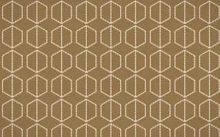 Cotswold Stone Stitch Hexagons — colourful orange and beige sashiko background