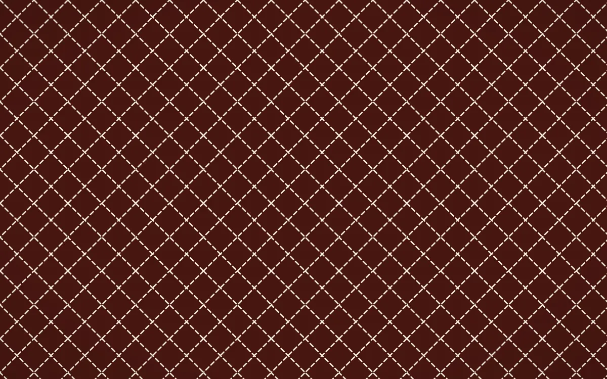 Cusco Weave Stitch Diamonds — dark red and beige sashiko background