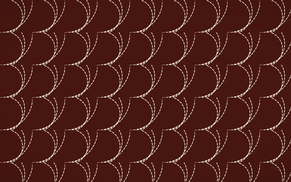 Cusco Weave Stitch Fans — dark red and beige sashiko background