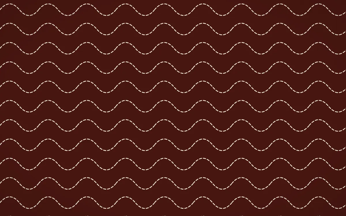 Cusco Weave Stitch Waves — dark red and beige sashiko background