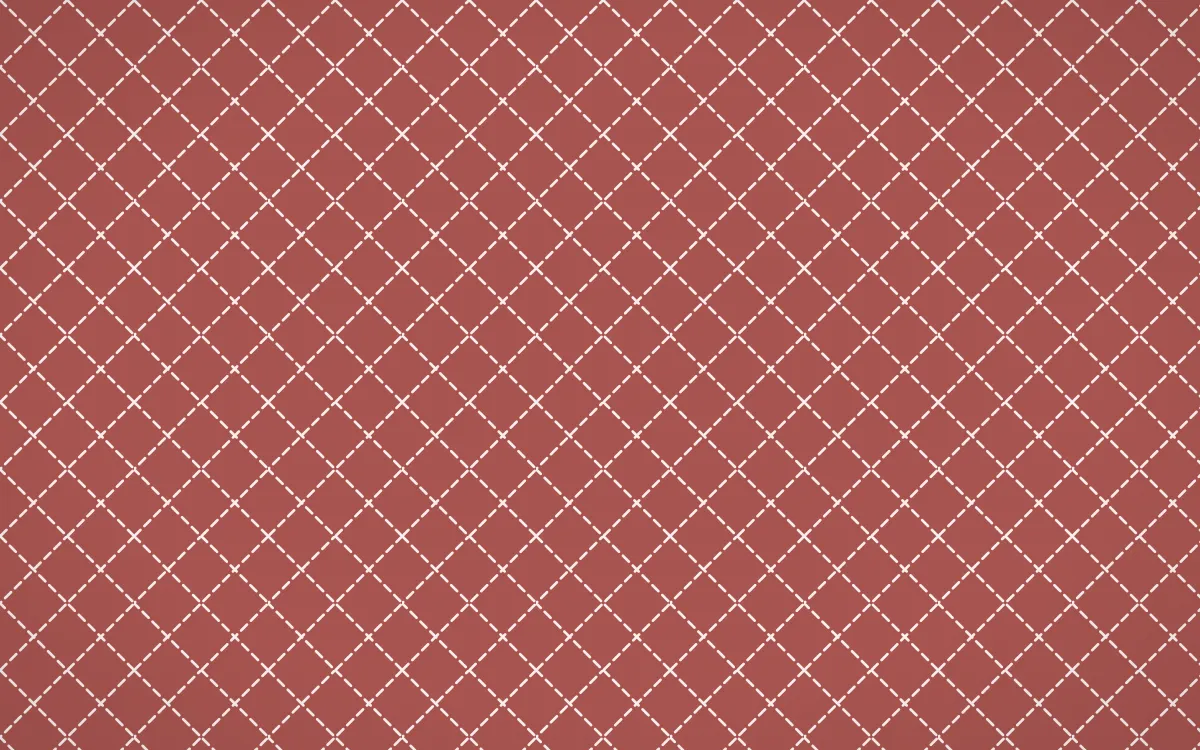Damascus Rose Stitch Diamonds — colourful red and white sashiko background