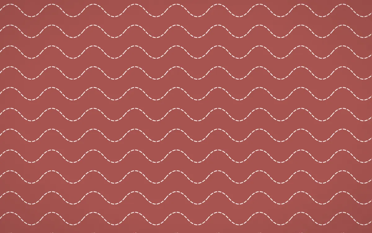Damascus Rose Stitch Waves — colourful red and white sashiko background