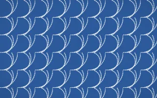 Delft Blue Stitch Fans — colourful blue and white sashiko background