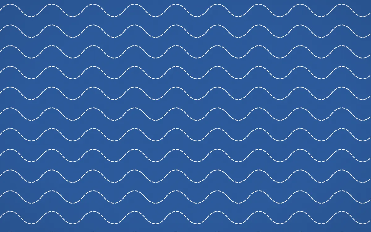 Delft Blue Stitch Waves — colourful blue and white sashiko background