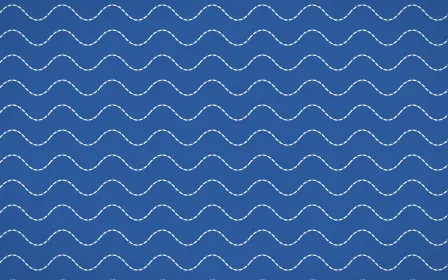 Delft Blue Stitch Waves — colourful blue and white sashiko background