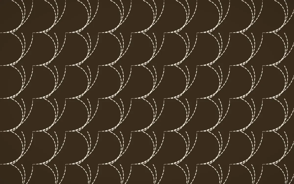 Desert Oud Stitch Fans — dark brown and beige sashiko background