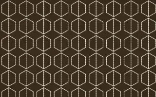 Desert Oud Stitch Hexagons — dark brown and beige sashiko background