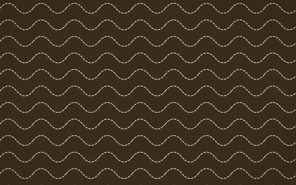 Desert Oud Stitch Waves — dark brown and beige sashiko background
