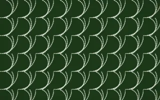 Emerald Isle Stitch Fans — dark green and white sashiko background