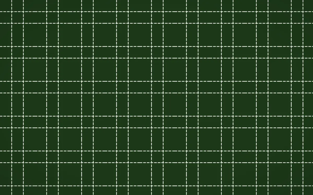 Emerald Isle Stitch Grid — dark green and white sashiko background