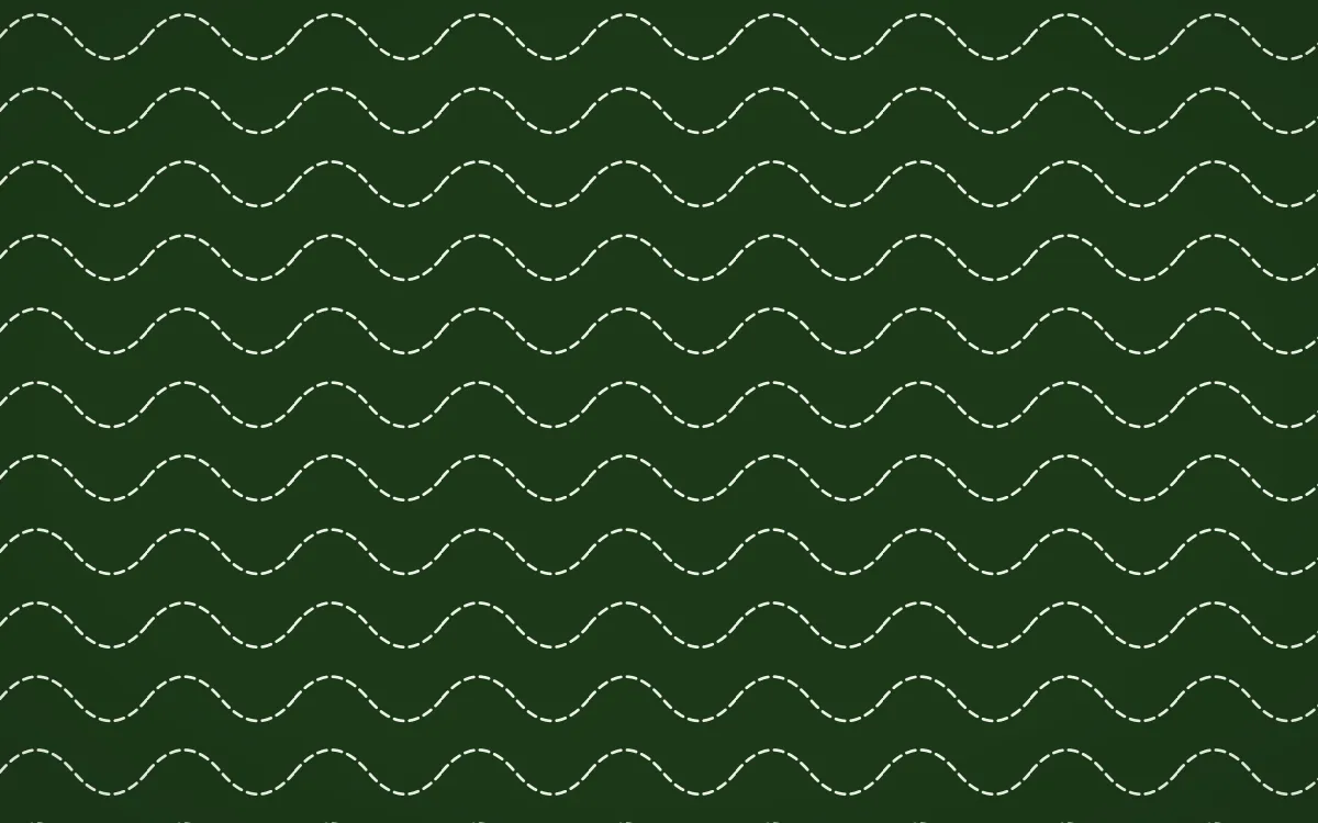 Emerald Isle Stitch Waves — dark green and white sashiko background