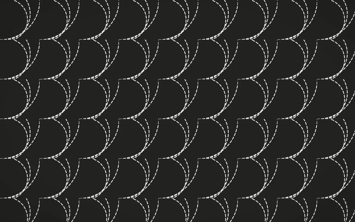 Edo Charcoal Stitch Fans — dark grey and white sashiko background