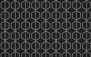 Edo Charcoal Stitch Hexagons — dark grey and white sashiko background