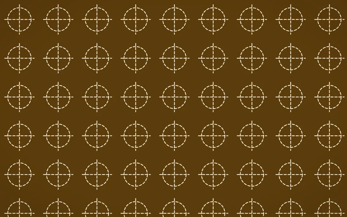 Fes Saffron Stitch Crosses — dark brown and beige sashiko background