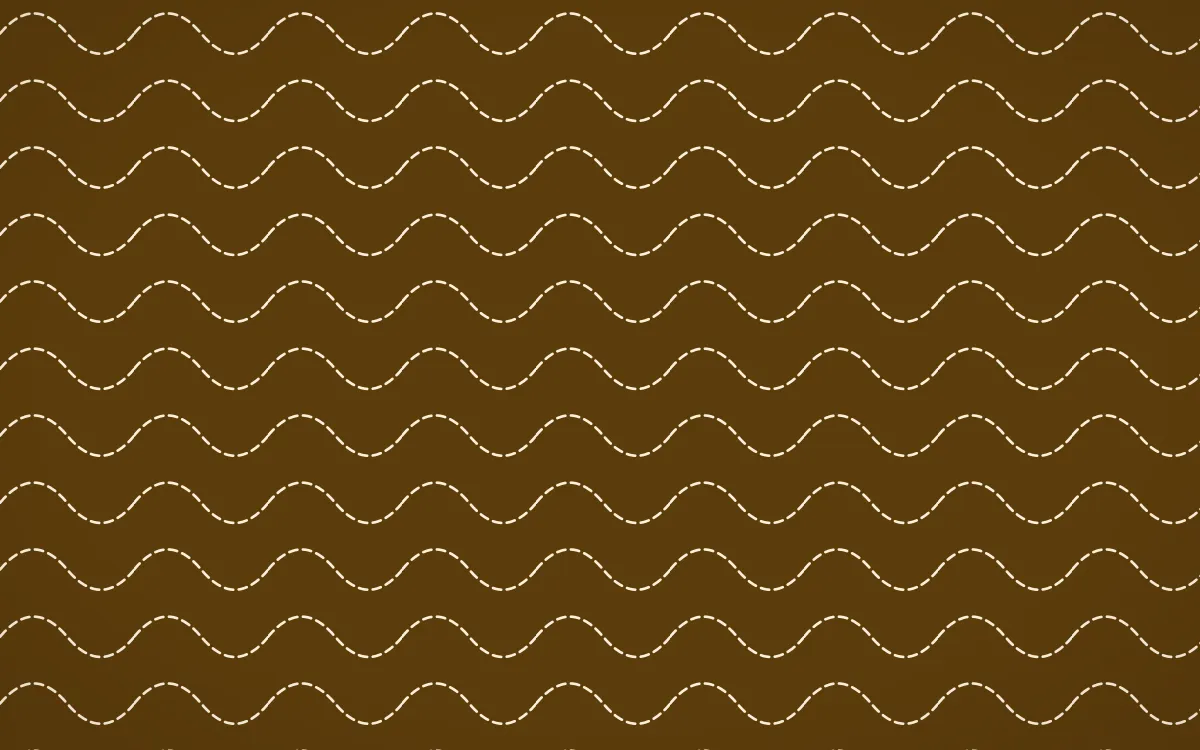 Fes Saffron Stitch Waves — dark brown and beige sashiko background