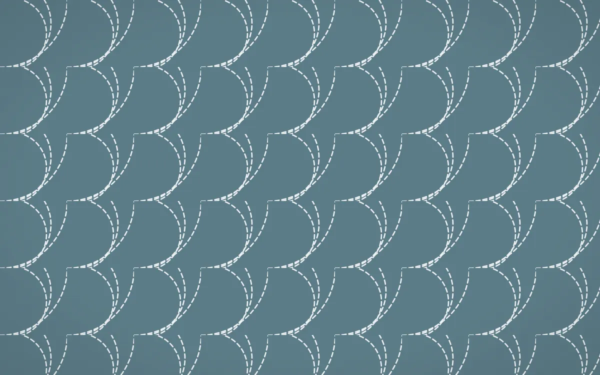 Fjord Mist Stitch Fans — colourful blue and white sashiko background