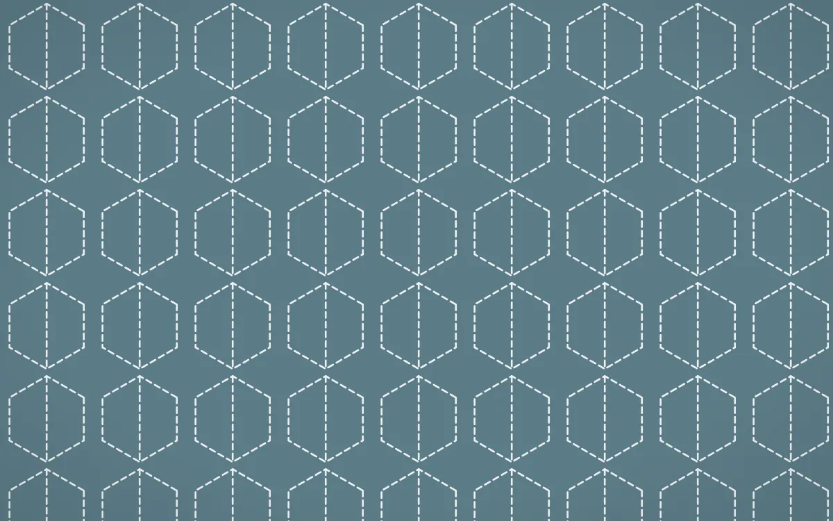 Fjord Mist Stitch Hexagons — colourful blue and white sashiko background