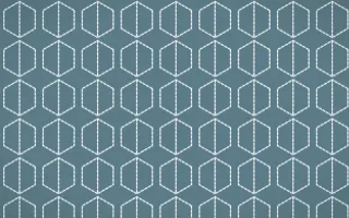 Fjord Mist Stitch Hexagons — colourful blue and white sashiko background