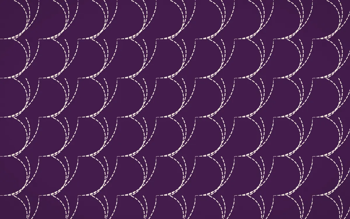 Fiesta Brava Stitch Fans — dark purple and white sashiko background