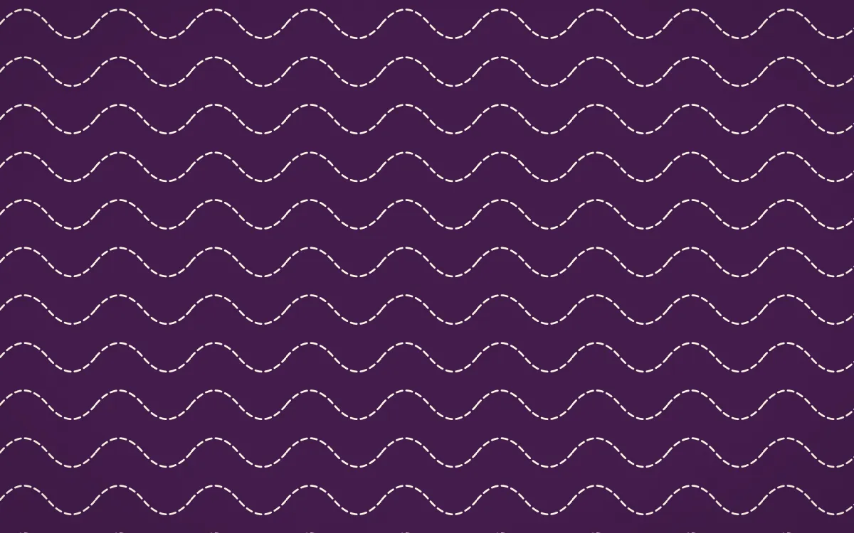 Fiesta Brava Stitch Waves — dark purple and white sashiko background