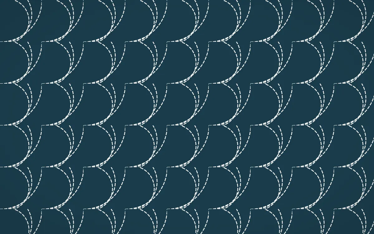 Park Mosaic Stitch Fans — dark blue and white sashiko background