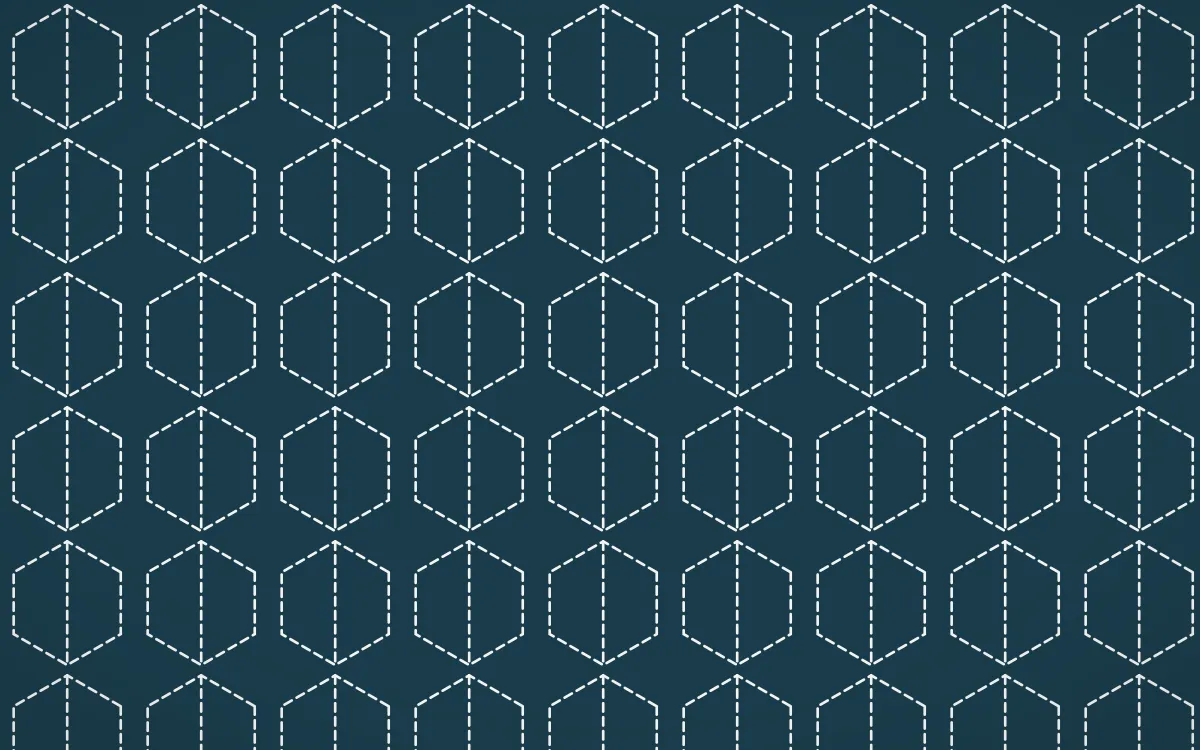 Park Mosaic Stitch Hexagons — dark blue and white sashiko background