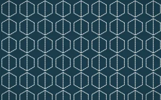Park Mosaic Stitch Hexagons — dark blue and white sashiko background