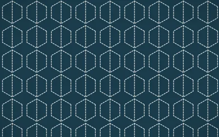 Park Mosaic Stitch Hexagons — dark blue and white sashiko background