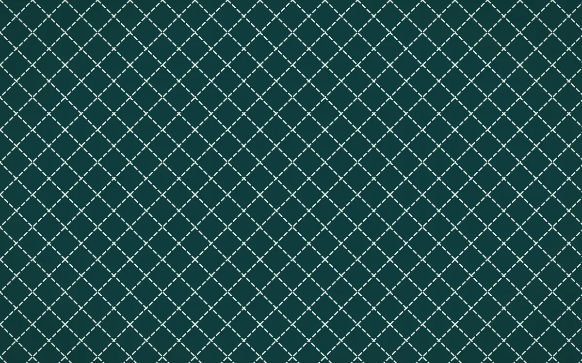 Ha Long Jade Stitch Diamonds — dark teal and white sashiko background