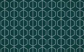Ha Long Jade Stitch Hexagons — dark teal and white sashiko background