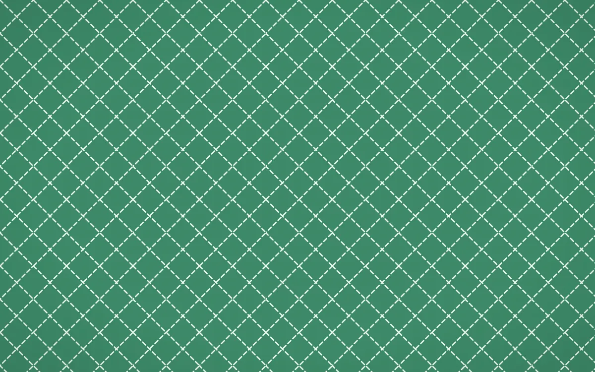 Hanbok Mint Stitch Diamonds — colourful green and white sashiko background