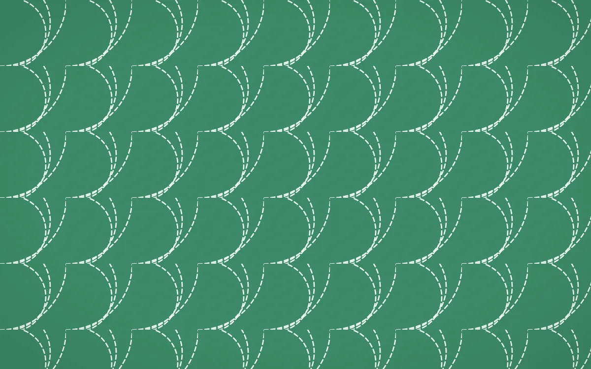 Hanbok Mint Stitch Fans — colourful green and white sashiko background