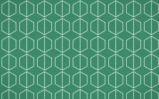 Hanbok Mint Stitch Hexagons — colourful green and white sashiko background