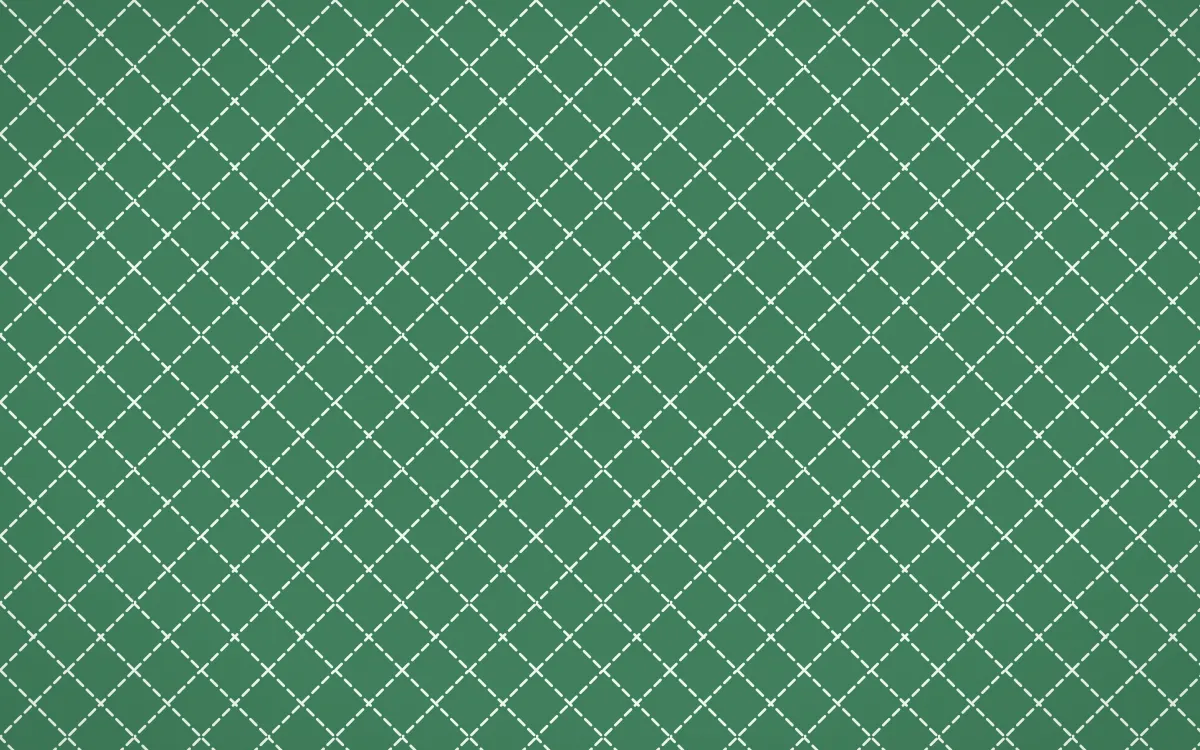 Havana Mint Stitch Diamonds — dark green and white sashiko background