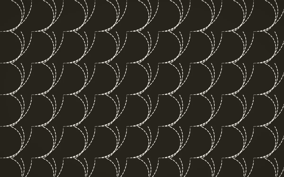 Highland Peat Stitch Fans — dark grey and white sashiko background