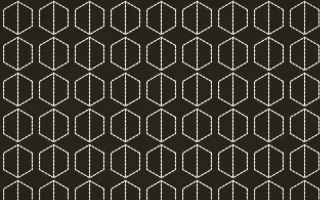 Highland Peat Stitch Hexagons — dark grey and white sashiko background