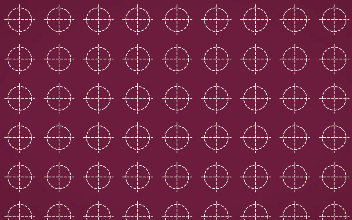 Island Punch Stitch Crosses — dark pink and beige sashiko background
