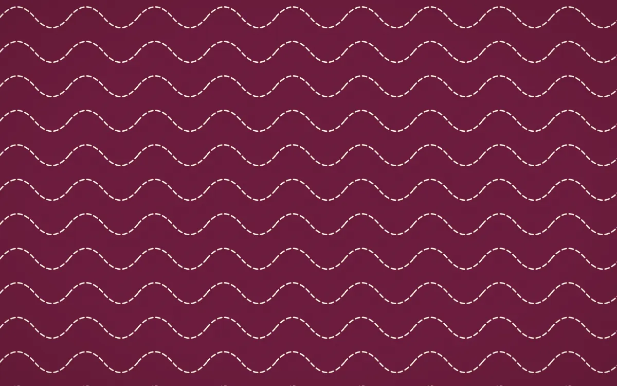 Island Punch Stitch Waves — dark pink and beige sashiko background