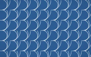 Iznik Blue Stitch Fans — colourful blue and white sashiko background
