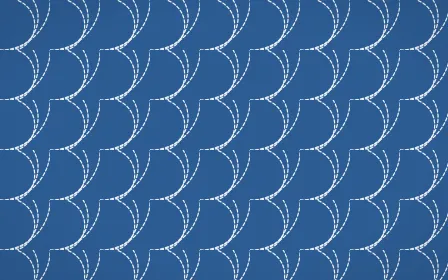Iznik Blue Stitch Fans — colourful blue and white sashiko background