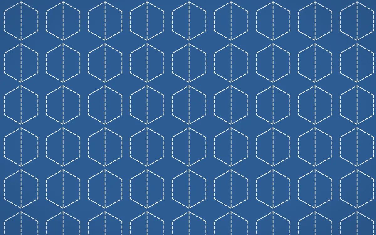 Iznik Blue Stitch Hexagons — colourful blue and white sashiko background