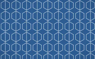 Iznik Blue Stitch Hexagons — colourful blue and white sashiko background