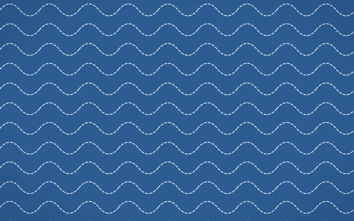Iznik Blue Stitch Waves — colourful blue and white sashiko background