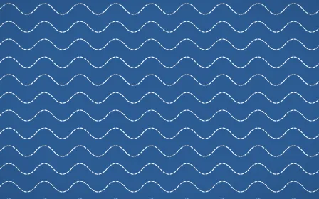 Iznik Blue Stitch Waves — colourful blue and white sashiko background